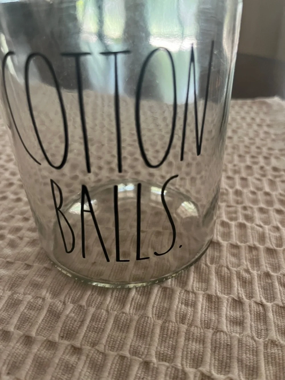 Glass Cotton Balls Jar with Wood Lid